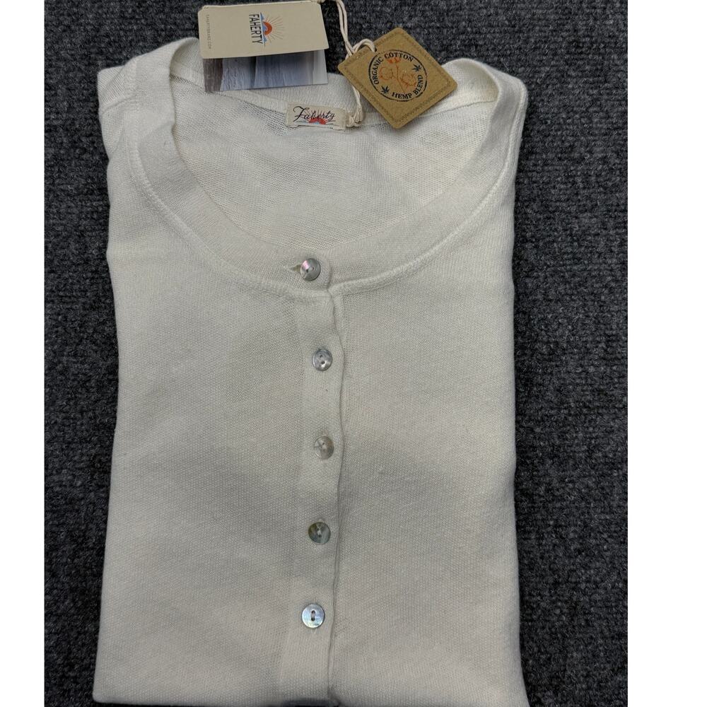 Faherty Allandria Henley Womens S White Hemp Organic Cotton NWT NEW - Picture 11 of 13